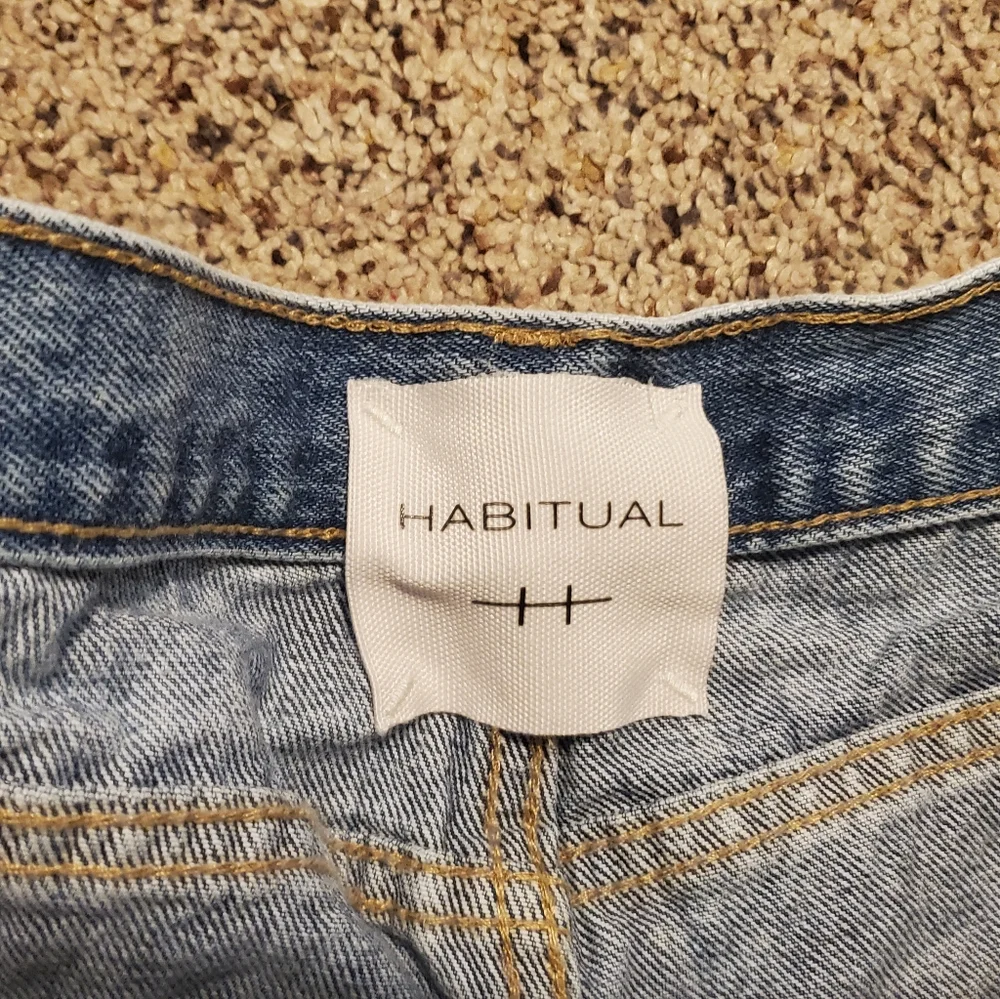 Habitual High-Waisted Button Fly Distressed Jean Shorts
